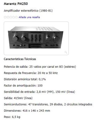 MARANTZ amplificador PM-250 gama media alta.