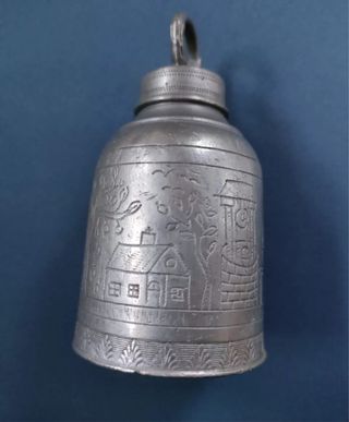 Antico flacone peltro cesellato 1800/1830