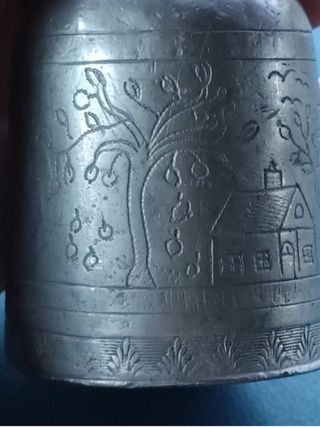 Antico flacone peltro cesellato 1800/1830