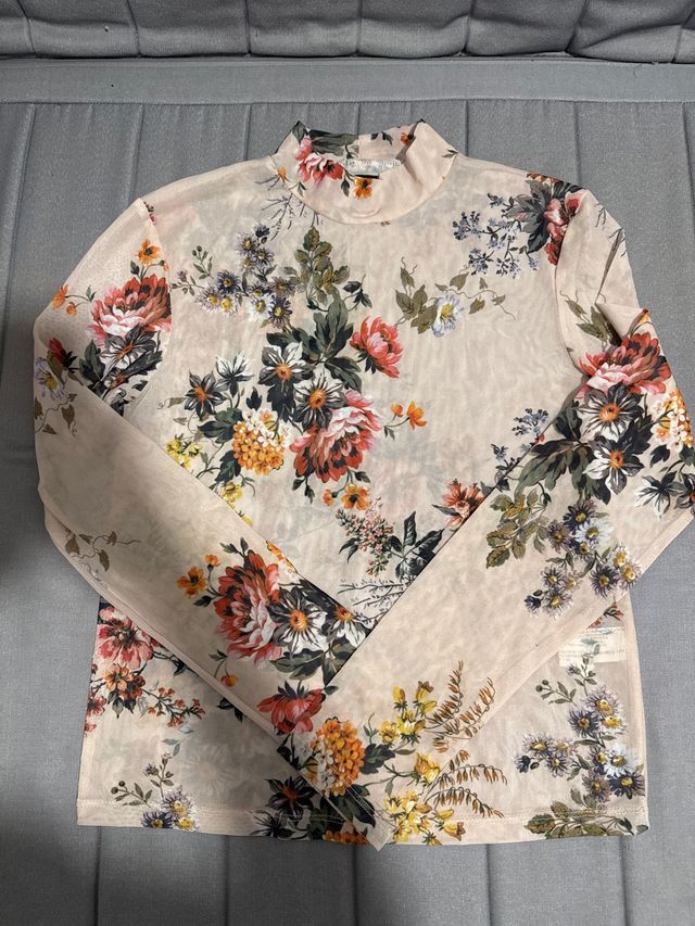 Camista estampada semitransparente