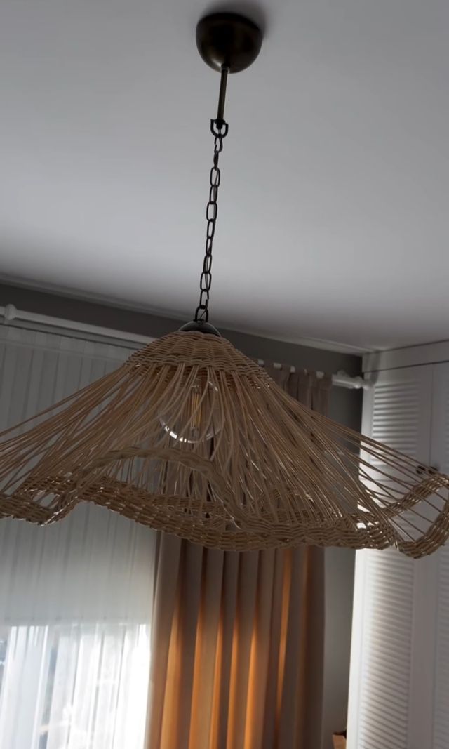 Lámpara de techo de mimbre ecológico 