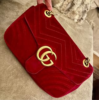Bolso Gucci terciopelo rojo original