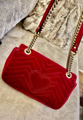 Bolso Gucci terciopelo rojo original