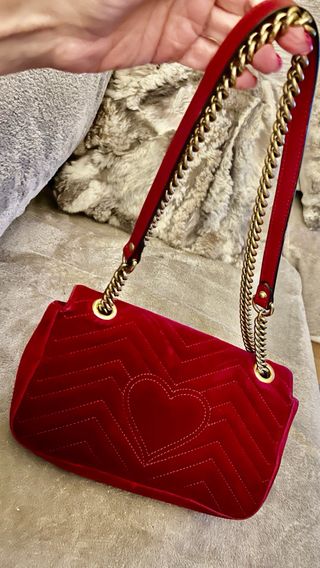 Bolso Gucci terciopelo rojo original