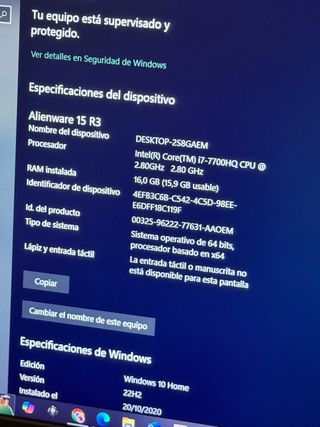 Alienware 15 R3 – i7, 16GB RAM – Potente y en buen estado
