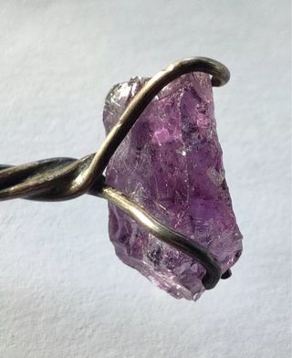 Cucchiaino antico moneta argento e ametista