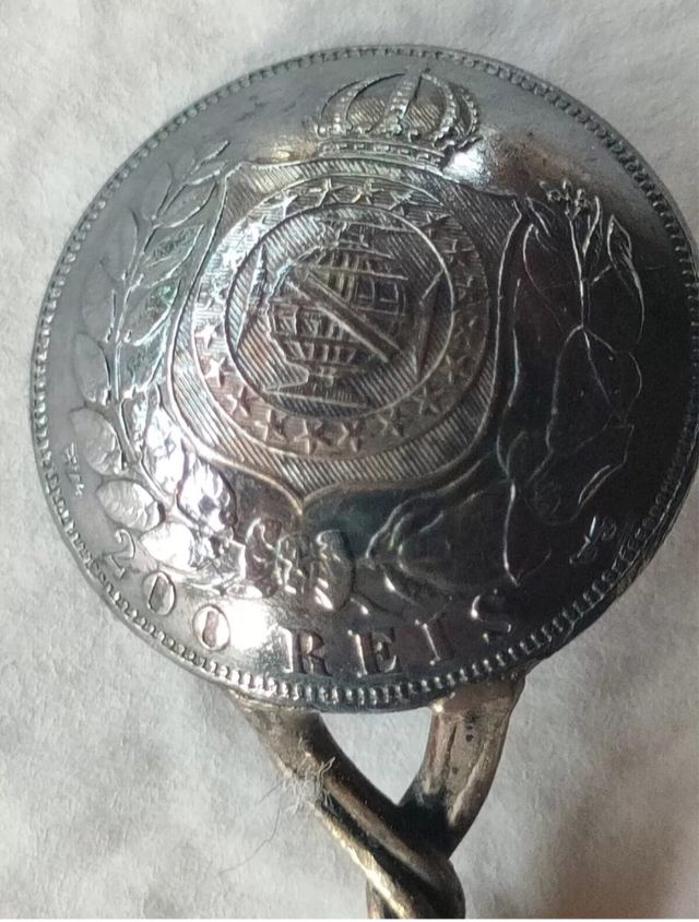 Cucchiaino antico moneta argento e ametista