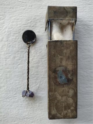 Cucchiaino antico moneta argento e ametista