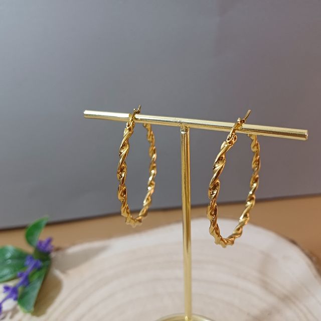 Pendientes Aro Rizado Acero 