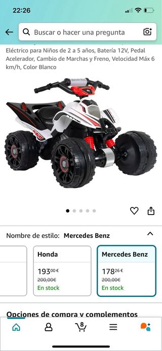 QUAD ELECTRICO MERCEDES BENZ