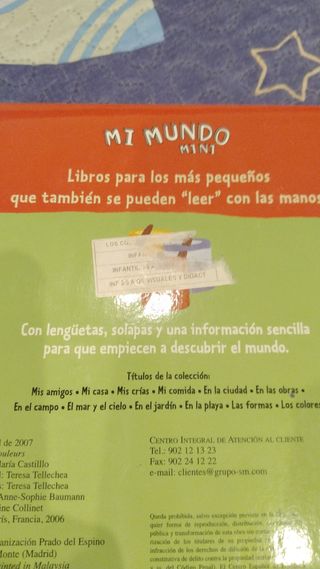 Libro infantil "Colores" con ventanas, movimiento