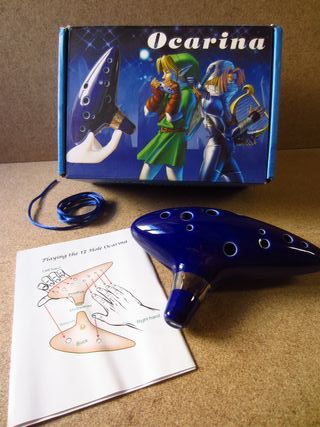Ocarina de Ceramica Azul Estilo Zelda