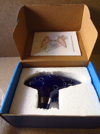 Ocarina de Ceramica Azul Estilo Zelda