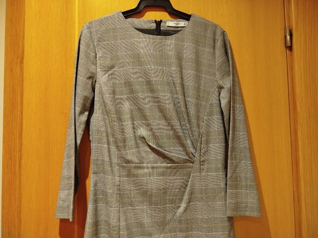 Vestido corto cuadros Mango