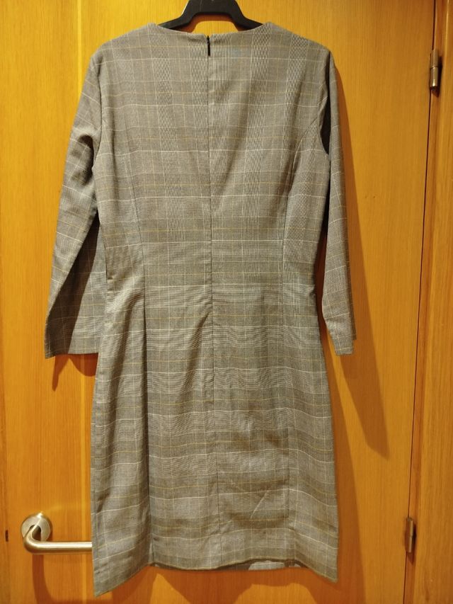 Vestido corto cuadros Mango