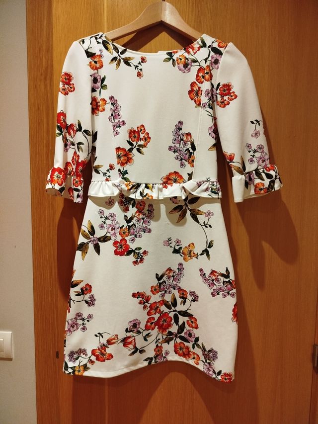 Vestido corto estampado flores