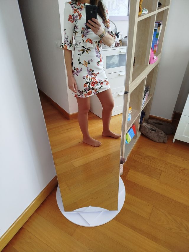 Vestido corto estampado flores