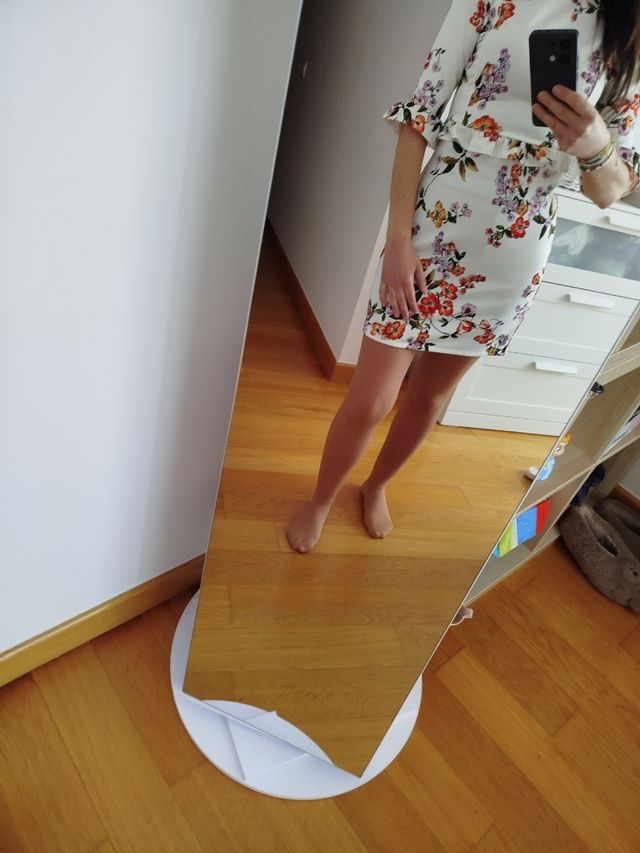 Vestido corto estampado flores