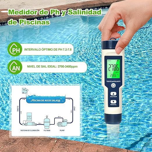 Medidor de PH para agua de piscina, acuario, etc