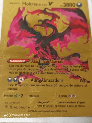 Cartas Pokémon gold oro oferta