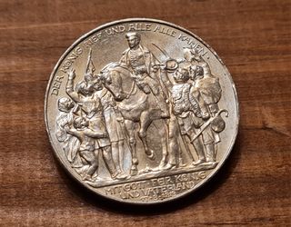 1913 3 Mark Alemania plata