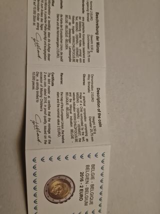 2 EURO PROOF BELGIO 2016