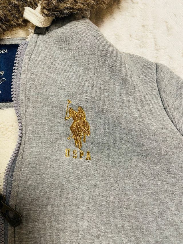 Chaqueta gris con borreguito Ralph Lauren