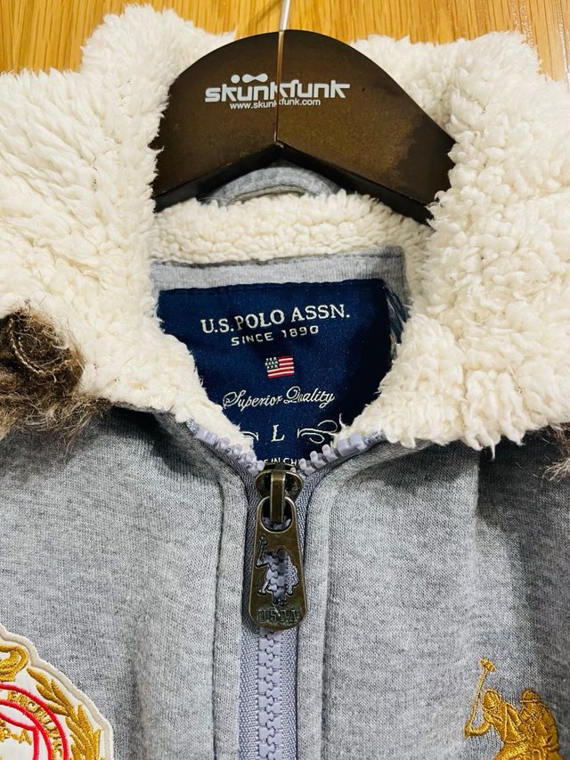 Chaqueta gris con borreguito Ralph Lauren