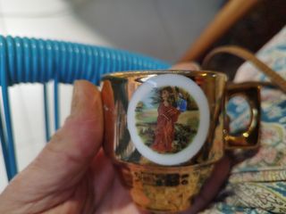 Juego café dorado muy antiguo