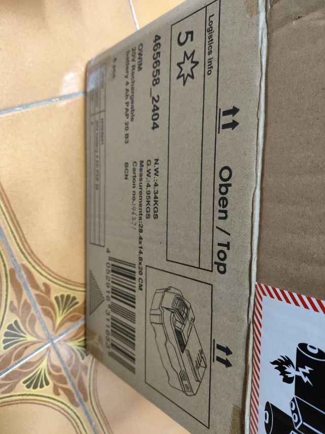 Lotto 3 batterie Parkside X20v 4ah