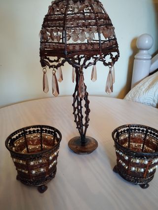 Porta velas: vasos y lampara 