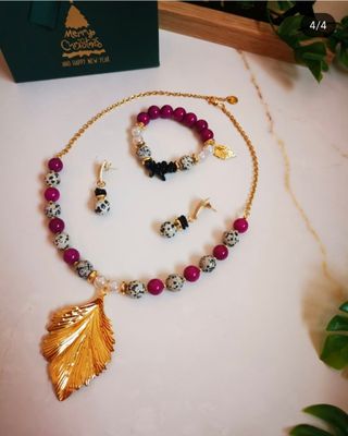 Conjunto piedras naturales y acero inox