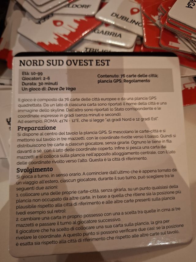 Gioco in scatola "Nord Sud Ovest Est"