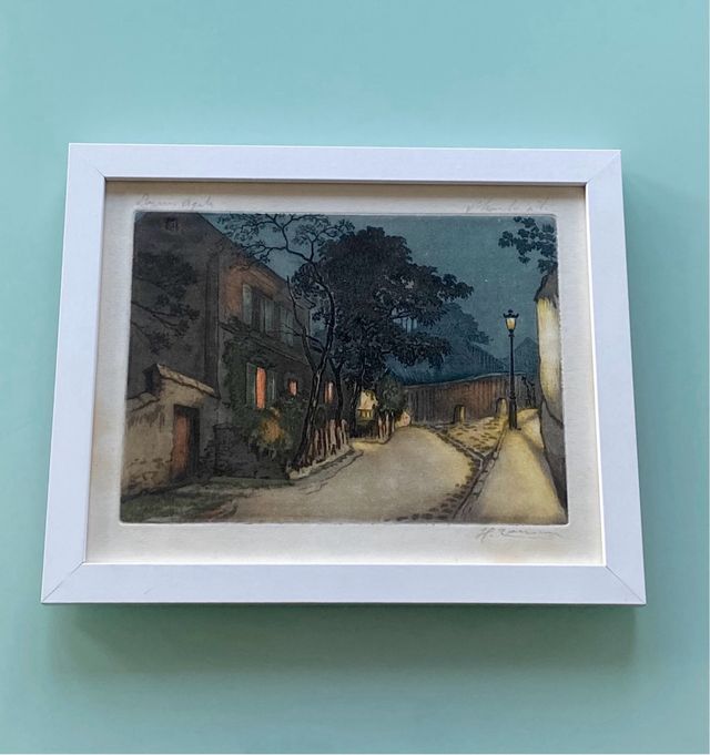 AGUATINTA ORIGINAL DE LAPIN AGILE PPIO SIGLO XX