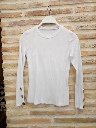 Camiseta blanca básica canalé