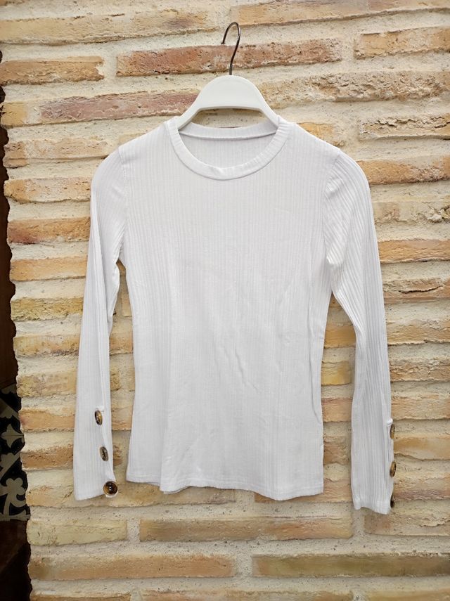 Camiseta blanca básica canalé