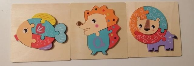 Puzzle animali in 3D in legno e numeri