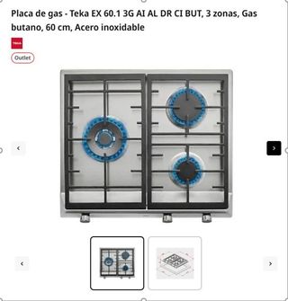 Encimera de gas Teka de tres fuegos