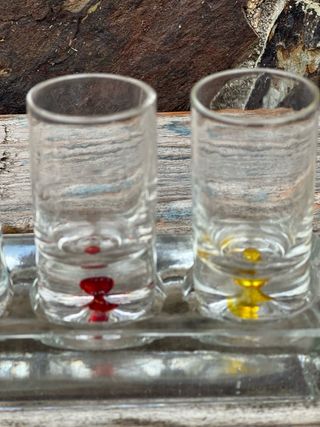 VASOS CHUPITO Y BASE CRISTAL