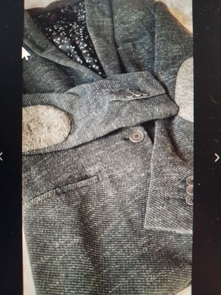 ZARA 40  42 chaqueta azul coderas gris talla L