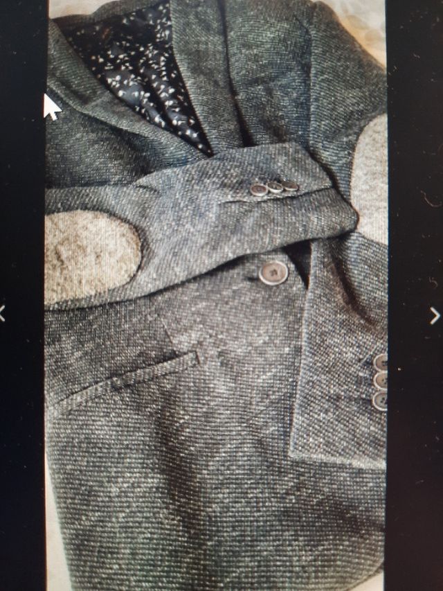 ZARA 40 42 chaqueta azul coderas gris talla L