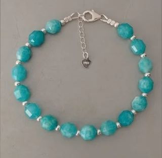Pulsera, plata ley y amazonita 