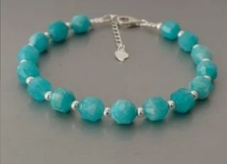 Pulsera, plata ley y amazonita 