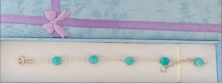 Pulsera, plata ley y amazonita 