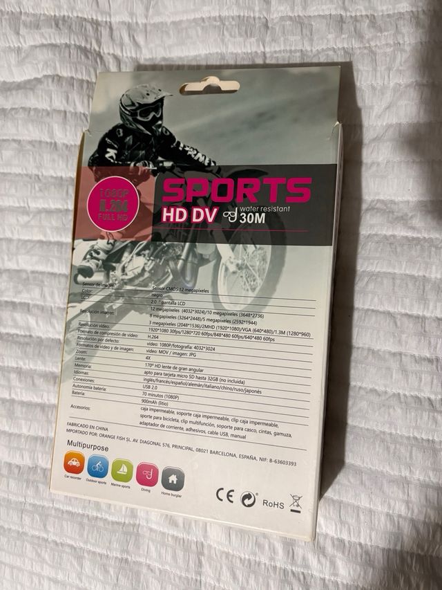Camara sports HD DV 1080P