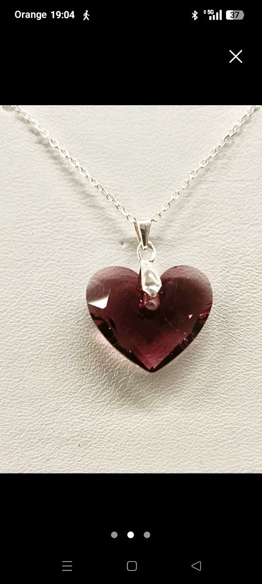 Colgante plata y corazón Swarovski