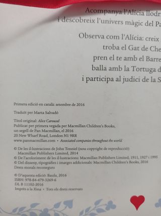 ALICIA AL PAIS DE LAS MERAVELLES LLIBRE CARRUSEL