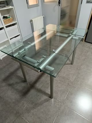 Mesa extensible cristal templado 