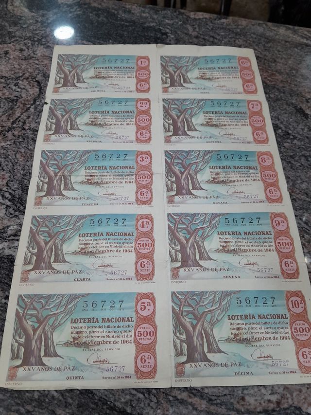 Serie completa loteria 1964