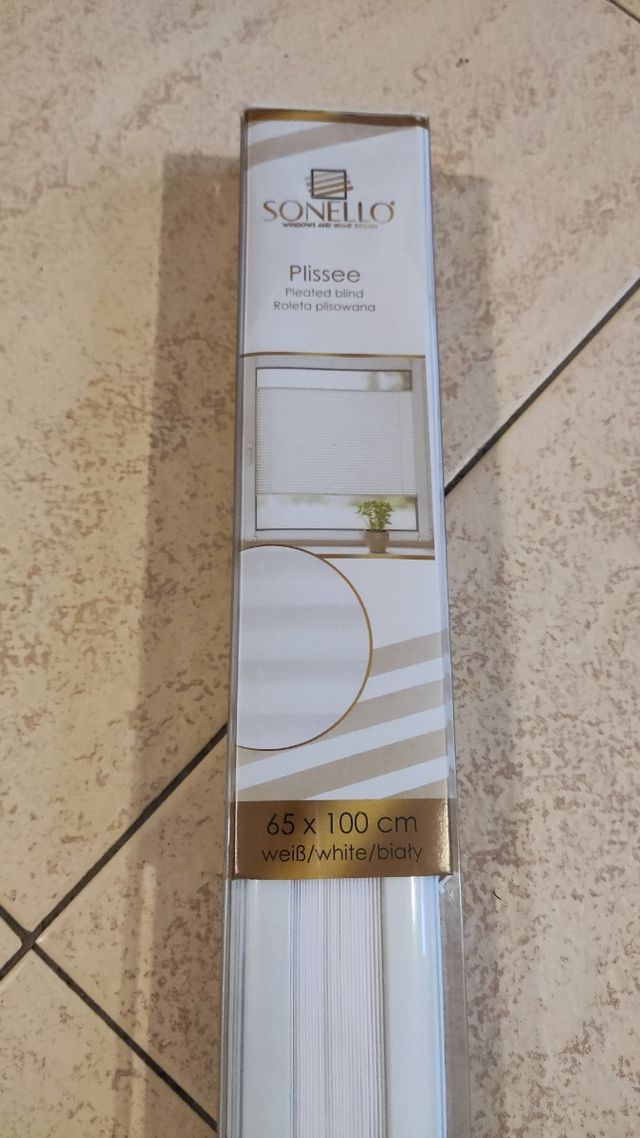 Estor Cortina plisada sin taladrar 65x100cm blanco